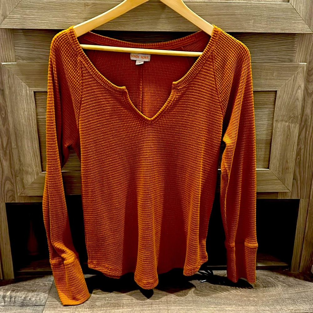 Thermal knit long sleeve top